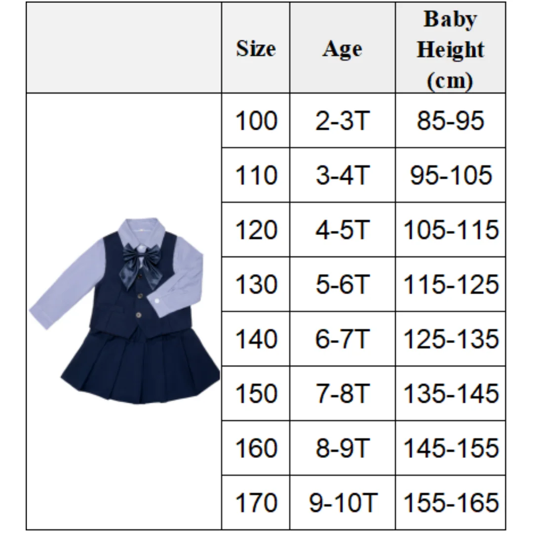 Kids Uniform for Boys Girls Vest 4 PCS Long Sleeve Autumn Back to School Clothing Set Teenage Preppy Style Daily Fashion Dress - Image 2