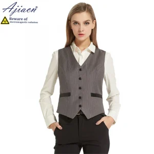 Anti-radiation silver fiber lining unisex vest Bank, securities company employees Electromagnetic radiation shielding waistcoat